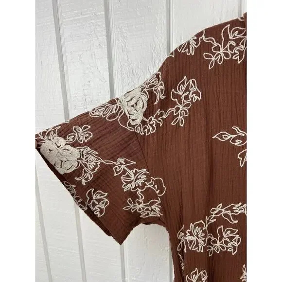 Fashion Nova Floral Romper Brown Boho Vacation Resort Wear Shorts Romper XS - Picture 3 of 10